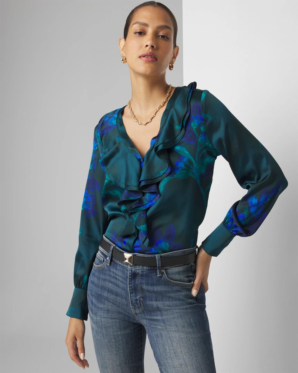 Ruffle Front Blouse | White House Black Market